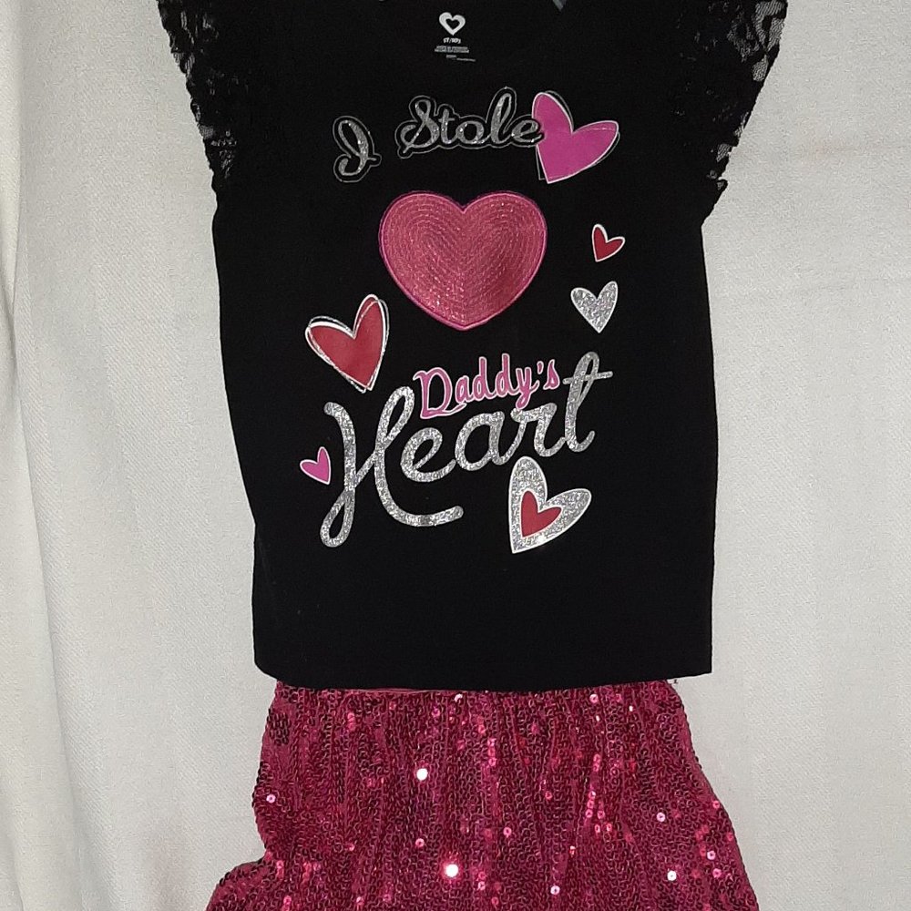 I stole daddys heart valentines outfit